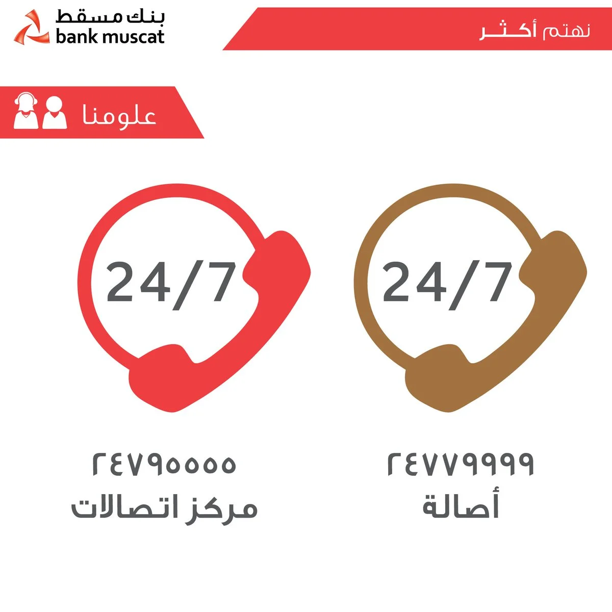 رقم بنك مسقط خدمة العملاء 24 ساعة